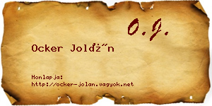 Ocker Jolán névjegykártya