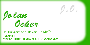 jolan ocker business card